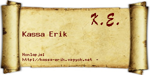 Kassa Erik névjegykártya